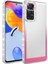Xiaomi Redmi Note 11 Global Kılıf Simli ve Renk Geçiş Tasarımlı Lens Korumalı Brvh Park Kapak-Beyaz-Pembe 1