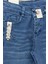 Bayhas Girls Lacivert Nakış Detaylı Geniş Paça Denim Pantolon 2
