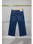 Bayhas Girls Lacivert Nakış Detaylı Geniş Paça Denim Pantolon 6