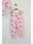 Kız Çocuk Pembe Çiçek Desenli Uzun Kollu Pijama Takımı 3