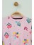 Kız Çocuk Pembe Çiçek Desenli Uzun Kollu Pijama Takımı 5