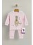 Pembe Kanguru Desenli Fitilli Bebek Takımı (2 Parça) 7
