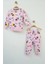 Kız Çocuk Pembe Karakter Baskılı Pamuklu Pijama Takımı 1