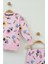 Kız Çocuk Pembe Karakter Baskılı Pamuklu Pijama Takımı 2