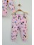 Kız Çocuk Pembe Karakter Baskılı Pamuklu Pijama Takımı 3