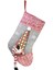 Yılbaşı Süsü Ekose Şapkalı Noel Baba Çorap Gri 60 cm 1