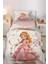 Pembe Prenses Kelebekli Tek Kişilik Çocuk Nevresim Seti 2