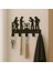 Modern Kovboy Silüetli Metal Anahtarlık | 5 Askılı Siyah Dekoratif Organizer 2