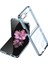 Galaxy Z Flip 6 Kılıf Brvh Full Camlı Kıpta Kapak-Mavi 1