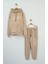 Bej Kapüşonlu Kız Eşofman Takımı 1