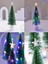 2 Adet 17 cm Pilli Rgb Işıklı Masaüstü Konsept Christmas Noel Yılbaşı Iğneli Karlı Çam Ağacı 2