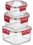 3'lü Pratik Silikon Contalı Sızdırmaz Kapaklı Sağlam Istiflenebilir Saklama Kapları 6
