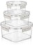 3'lü Pratik Silikon Contalı Sızdırmaz Kapaklı Sağlam Istiflenebilir Saklama Kapları 8
