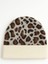 Kadın Yumuşacık Leopar Desenli Akrilik Kumaş Saçaklı Tüylü Bere – Sıcak Tutucu Kışlık Şapka 1