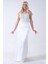 Beyaz Göğüs Pul ve Taşlı Saten Abiye 9705294.15 2