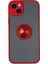 Ieg iPhone 14 Kılıf Montreal Yüzüklü Silikon Kapak - Kırmızı 1