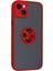 Ieg iPhone 14 Kılıf Montreal Yüzüklü Silikon Kapak - Kırmızı 2
