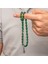 Gümüş Yeşil Kazaz Püsküllü Sıkma Kehribar Tesbih 4