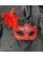 Bfs Kırmızı Renk Dantelli Duvaklı Parti Maskesi Balo 3