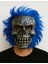 Bfs Wild Skull - Gümüş Kafatası Mavi Saçlı Iskelet Maske 1