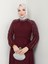 Kadın Kolları Işlemeli Astarlı Abiye Elbise YZ2501 Bordo - 40 2