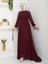 Kadın Kolları Işlemeli Astarlı Abiye Elbise YZ2501 Bordo - 40 3