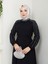 Kadın Kolları Işlemeli Astarlı Abiye Elbise YZ2501 Siyah - 46 2