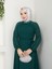 Kadın Kolları Işlemeli Astarlı Abiye Elbise YZ2501 46 - Zümrüt Yeşili 2