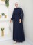 Kadın Kolları Işlemeli Astarlı Abiye Elbise YZ2501 46 - Lacivert 5