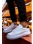 Felibord Bağcıklı Basic Erkek Sneaker Beyaz Haki 6