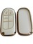 Egea Cross 500 Jeep Dodge Chrysler Uyumlu Smart Kumanda Anahtar Kılıfı Oto Anahtarlık Beyaz Gold 3