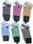 Çizgili Meyve Desenli Kadın Yumoş Kolej Çorap - 6 Çift – Renkli, Yumuşak ve Rahat Tasarım 1