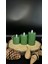 3 Adet 10-8-6 cm Yeşil Renk Batom LED Mum - 6 cm Çap 2