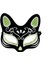 Bfs Siyah Renk Üzeri Gümüş Yeşil Simli Süet Kaplama Kedi Maskesi 17X14 cm 2