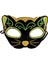 Bfs Siyah Kadife Kaplama Üzeri Sarı Yeşil Sim Işlemeli Kedi Maskesi 20X13 cm 2