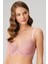 Balenli Desteksiz Dolgusuz Toparlayıcı Dantelli Küçültücü Sütyen - Gül Kurusu - 90C 1