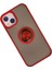Ieg iPhone 15 Kılıf Montreal Yüzüklü Silikon Kapak - Kırmızı 2