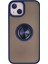 Ieg iPhone 15 Kılıf Montreal Yüzüklü Silikon Kapak - Lacivert 1