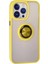 Ieg iPhone 15 Pro Kılıf Montreal Yüzüklü Silikon Kapak - Sarı 3