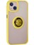 Ieg iPhone 15 Kılıf Montreal Yüzüklü Silikon Kapak - Sarı 3