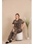 Lady Yılan Desen Düğmeli Kısa Kollu Pijama Takımı 1
