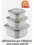 Micro Line Kare Saklama Kabı (600, 1100, 1800 Ml) (Üçlü Set) 1