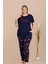 Lady Lacivert Büyük Beden Bayan Pijama Takımı 2