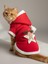 Yılbaşı Kedi Kıyafeti Yıldız Desenli Kırmızı Polar | Kapüşonlu Noel Kedi Kostümü | Kurabiye Temalı 1