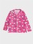 Kız Çocuk Pamuklu Süet Kumaş Pembe Hello Kitty Desenli Uzun Kollu Gömlek Yaka Düğmeli Pijama Takımı 5
