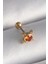 316L Çelik Gold Renk Turuncu Zirkon Taşlı Tragus Piercing - TJ-PR1270 3