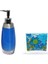 Homi Sıvı Sabunluk,diş Fırçalık 2 Li Seti,gri Mavi ve Çiçekli 2