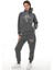Koyu Gri Polarlı Şık Kadın Eşofman Takımı Paça Lastikli Cepli Kapüşonlu Nakış Detaylı Compact Takım 5