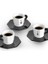 - 4'lü Espresso Fincan Seti - Sekizgen Tasarım - Siyah Beyaz Renk - 3
