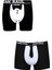 Erkek Siyah 2’li Smokin Baskılı Boxer Seti – Kravat & Papyon Detaylı Boxer 2603111 1